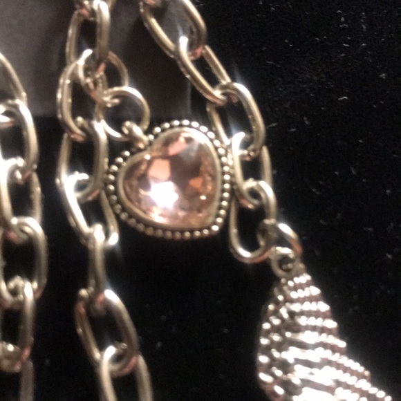 love, Savvy Handcrafted Pink Heart Chained w/ Wings Earrings - Picture 2 of 5